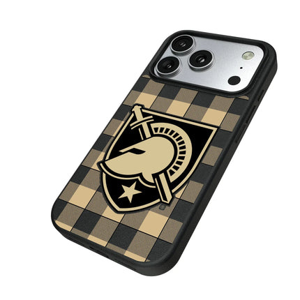 United States Military Academy Black Knights Plaid MagSafe Compatible Phone Case for Apple iPhone