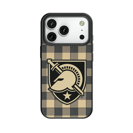 United States Military Academy Black Knights Plaid MagSafe Compatible Phone Case for Apple iPhone