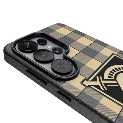 United States Military Academy Black Knights Plaid MagSafe Compatible Phone Case for Samsung Galaxy