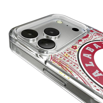 University of Alabama Crimson Tide Paisley Glitter Phone Case for Apple iPhone