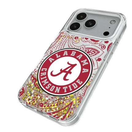 University of Alabama Crimson Tide Paisley Glitter Phone Case for Apple iPhone