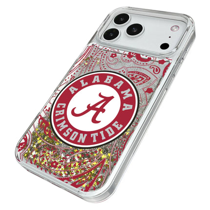 University of Alabama Crimson Tide Paisley Glitter Phone Case for Apple iPhone