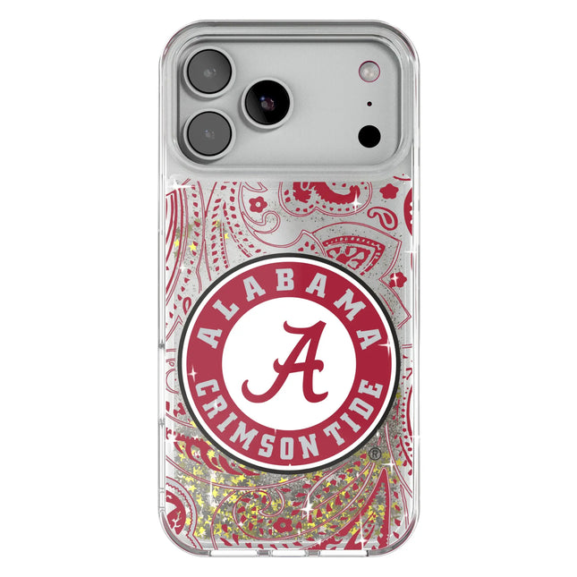 University of Alabama Crimson Tide Paisley Glitter Phone Case for Apple iPhone