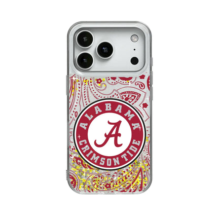 University of Alabama Crimson Tide Paisley Glitter Phone Case for Apple iPhone