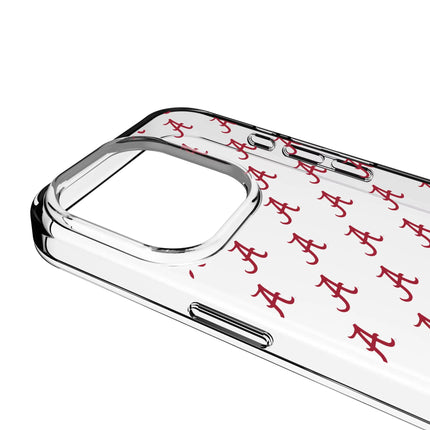 University of Alabama Crimson Tide Script A Fashion Pattern Clear Phone Case for Apple iPhone