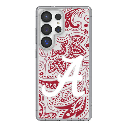 University of Alabama Crimson Tide Script A Paisley Clear Phone Case for Samsung Galaxy