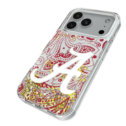 University of Alabama Crimson Tide Script A Paisley Glitter Phone Case for Apple iPhone