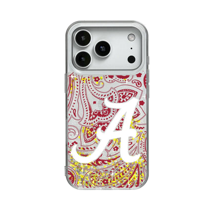 University of Alabama Crimson Tide Script A Paisley Glitter Phone Case for Apple iPhone