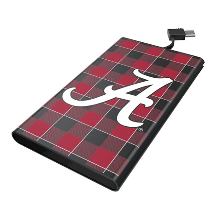 University of Alabama Crimson Tide Script A Plaid 5000mAh Flat Powerbank