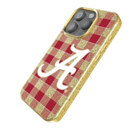 University of Alabama Crimson Tide Script A Plaid Bling Phone Case for Apple iPhone