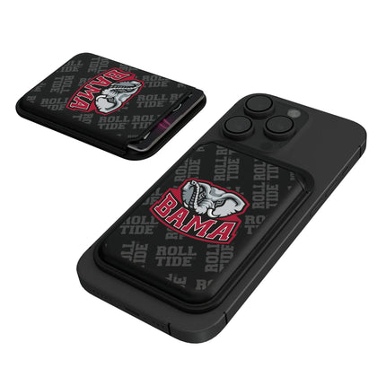 University of Alabama Crimson Tide Script A Quadtile Black Magnetic Credit Card Wallet