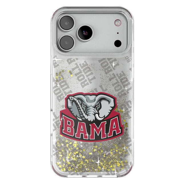 University of Alabama Crimson Tide Script A Quadtile Glitter Phone Case for Apple iPhone