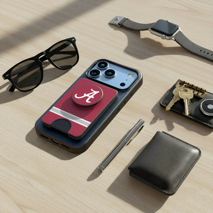 University of Alabama Crimson Tide Script A Stripe PopSockets MagSafe-Compatible PopWallet+