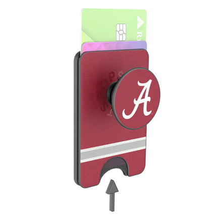 University of Alabama Crimson Tide Script A Stripe PopSockets MagSafe-Compatible PopWallet+