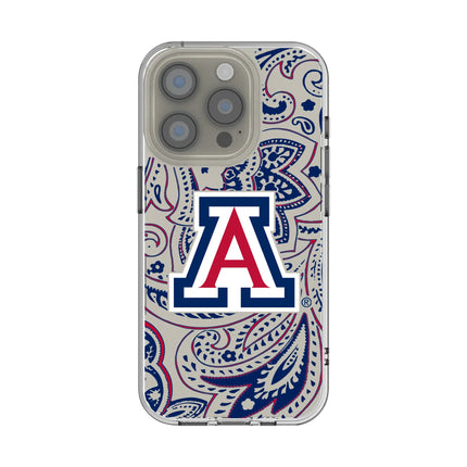 University of Arizona Wildcats Paisley Clear Phone Case for Apple iPhone