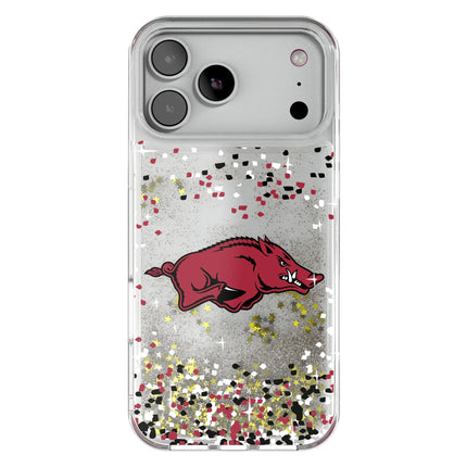 University of Arkansas Fayetteville Razorbacks Confetti Glitter Phone Case for Apple iPhone