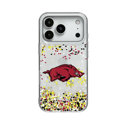 University of Arkansas Fayetteville Razorbacks Confetti Glitter Phone Case for Apple iPhone