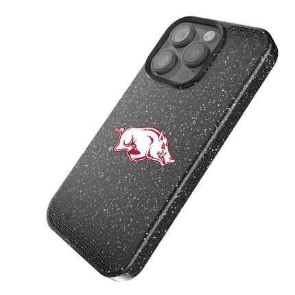 University of Arkansas Fayetteville Razorbacks Linen Black Bling Phone Case for Apple iPhone