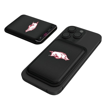 University of Arkansas Fayetteville Razorbacks Linen Black Magnetic Credit Card Wallet
