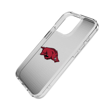 University of Arkansas Fayetteville Razorbacks Linen Clear Phone Case for Apple iPhone