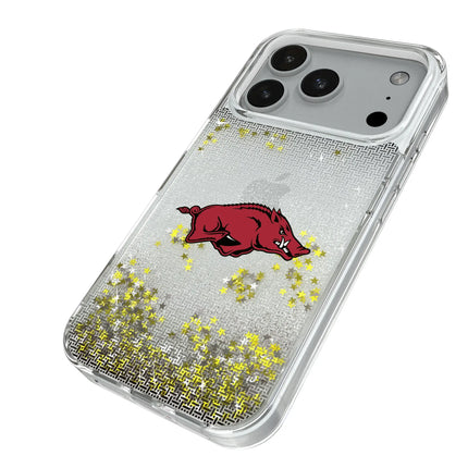 University of Arkansas Fayetteville Razorbacks Linen Glitter Phone Case for Apple iPhone