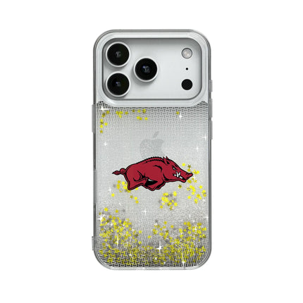 University of Arkansas Fayetteville Razorbacks Linen Glitter Phone Case for Apple iPhone