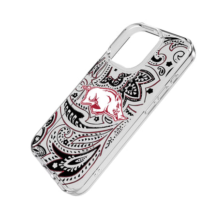 University of Arkansas Fayetteville Razorbacks Paisley Clear Phone Case for Apple iPhone