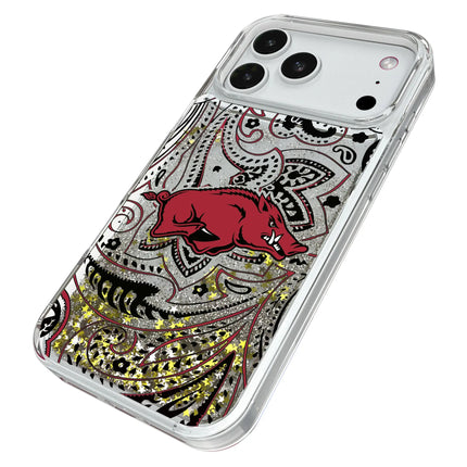 University of Arkansas Fayetteville Razorbacks Paisley Glitter Phone Case for Apple iPhone
