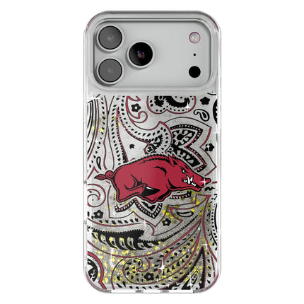 University of Arkansas Fayetteville Razorbacks Paisley Glitter Phone Case for Apple iPhone