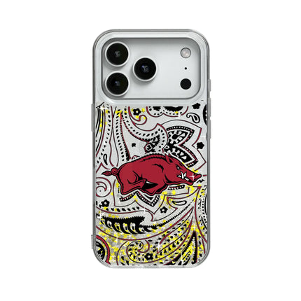University of Arkansas Fayetteville Razorbacks Paisley Glitter Phone Case for Apple iPhone