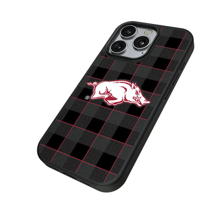 University of Arkansas Fayetteville Razorbacks Plaid MagSafe Compatible Phone Case for Apple iPhone