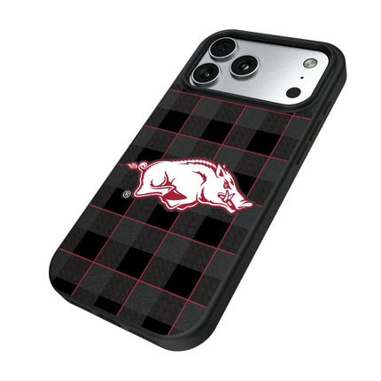 University of Arkansas Fayetteville Razorbacks Plaid MagSafe Compatible Phone Case for Apple iPhone
