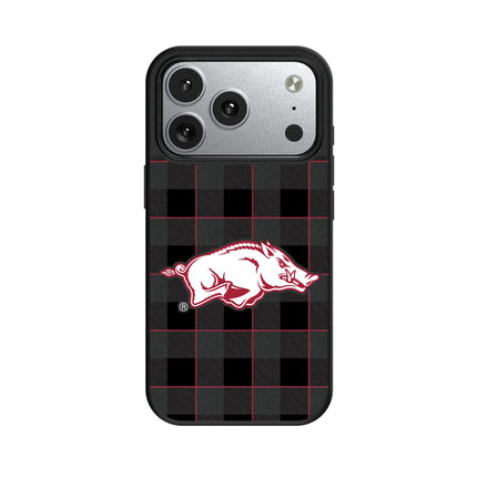 University of Arkansas Fayetteville Razorbacks Plaid MagSafe Compatible Phone Case for Apple iPhone