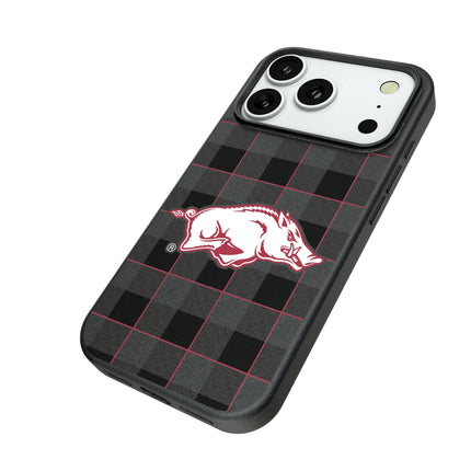 University of Arkansas Fayetteville Razorbacks Plaid MagSafe Compatible Phone Case for Apple iPhone