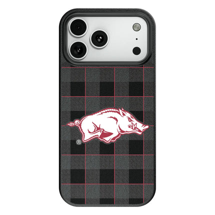 University of Arkansas Fayetteville Razorbacks Plaid MagSafe Compatible Phone Case for Apple iPhone