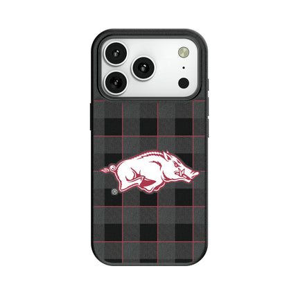 University of Arkansas Fayetteville Razorbacks Plaid MagSafe Compatible Phone Case for Apple iPhone