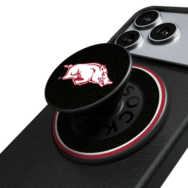 University of Arkansas Fayetteville Razorbacks Stripe PopSockets Magnetic Phone Grip and Stand