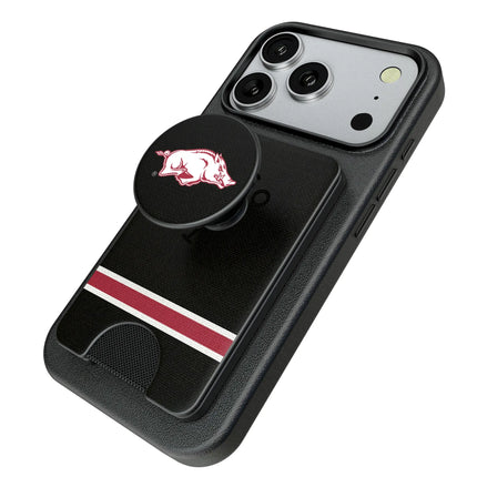 University of Arkansas Fayetteville Razorbacks Stripe PopSockets MagSafe-Compatible PopWallet+