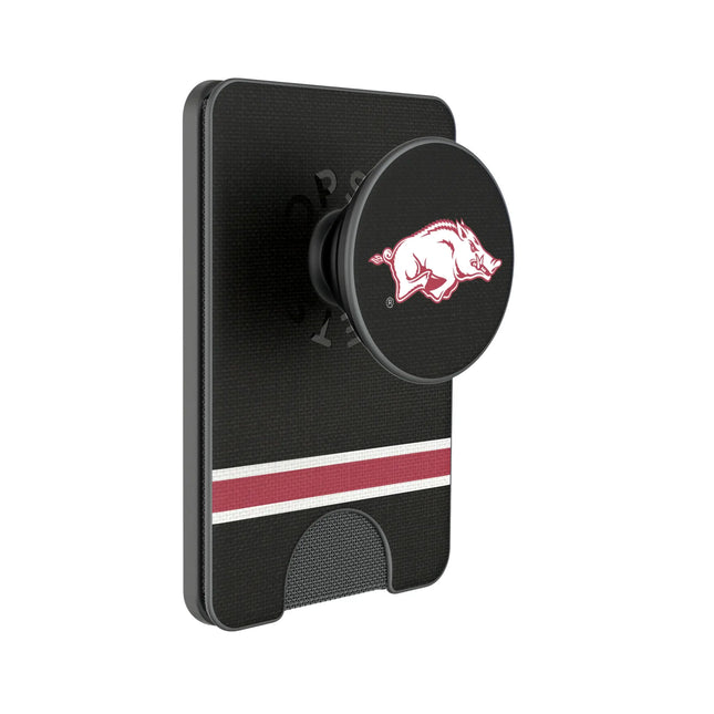 University of Arkansas Fayetteville Razorbacks Stripe PopSockets MagSafe-Compatible PopWallet+