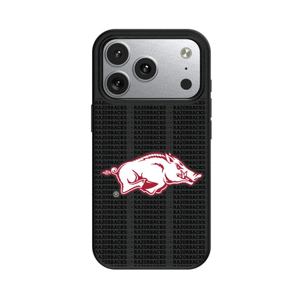 University of Arkansas Fayetteville Razorbacks Text Backdrop MagSafe Compatible Phone Case for Apple iPhone