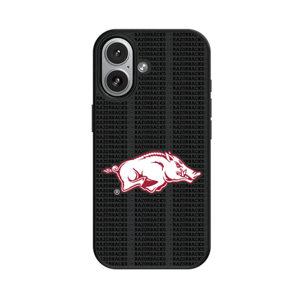 University of Arkansas Fayetteville Razorbacks Text Backdrop MagSafe Compatible Phone Case for Apple iPhone