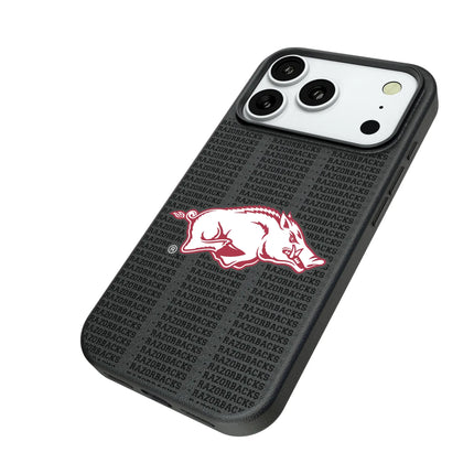 University of Arkansas Fayetteville Razorbacks Text Backdrop MagSafe Compatible Phone Case for Apple iPhone