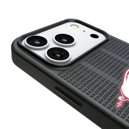University of Arkansas Fayetteville Razorbacks Text Backdrop MagSafe Compatible Phone Case for Apple iPhone