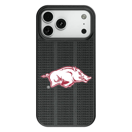 University of Arkansas Fayetteville Razorbacks Text Backdrop MagSafe Compatible Phone Case for Apple iPhone