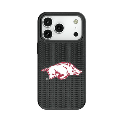 University of Arkansas Fayetteville Razorbacks Text Backdrop MagSafe Compatible Phone Case for Apple iPhone
