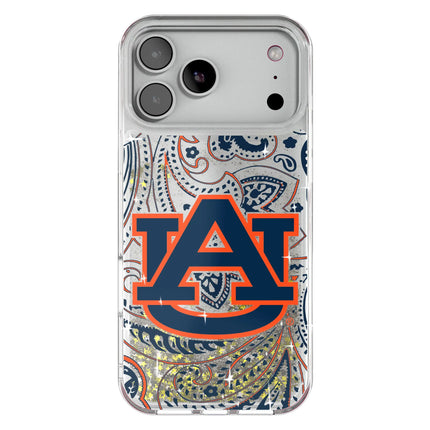 University of Auburn Tigers Paisley Glitter Phone Case for Apple iPhone