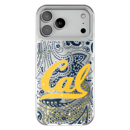 University of California Berkeley Golden Bears Paisley Glitter Phone Case for Apple iPhone