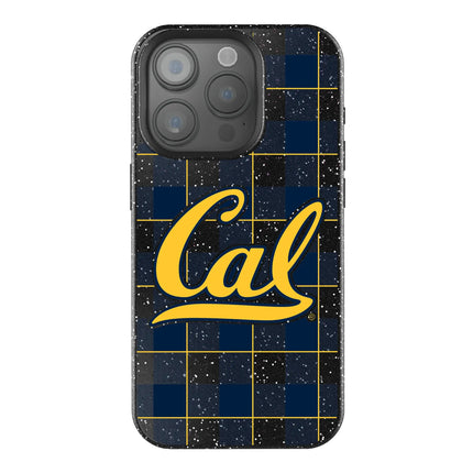 University of California Berkeley Golden Bears Plaid Black Bling Phone Case for Apple iPhone