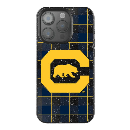University of California Berkeley Golden Bears Plaid Black Bling Phone Case for Apple iPhone