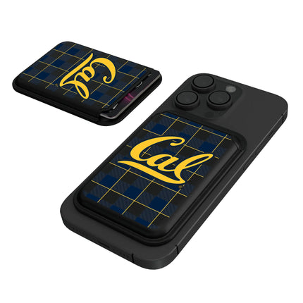 University of California Berkeley Golden Bears Plaid Black Magnetic Credit Card Wallet